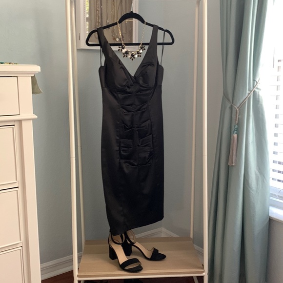 Cache Dresses & Skirts - Cache size 8 black satin dress